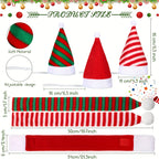 6pcs Pet Christmas Hat With Scarf Holiday Party