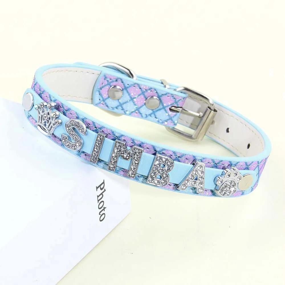 Personalized Small Dogs Chihuahua Collar with Bling Rhinestone Puppy Dog Collars